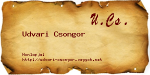 Udvari Csongor névjegykártya